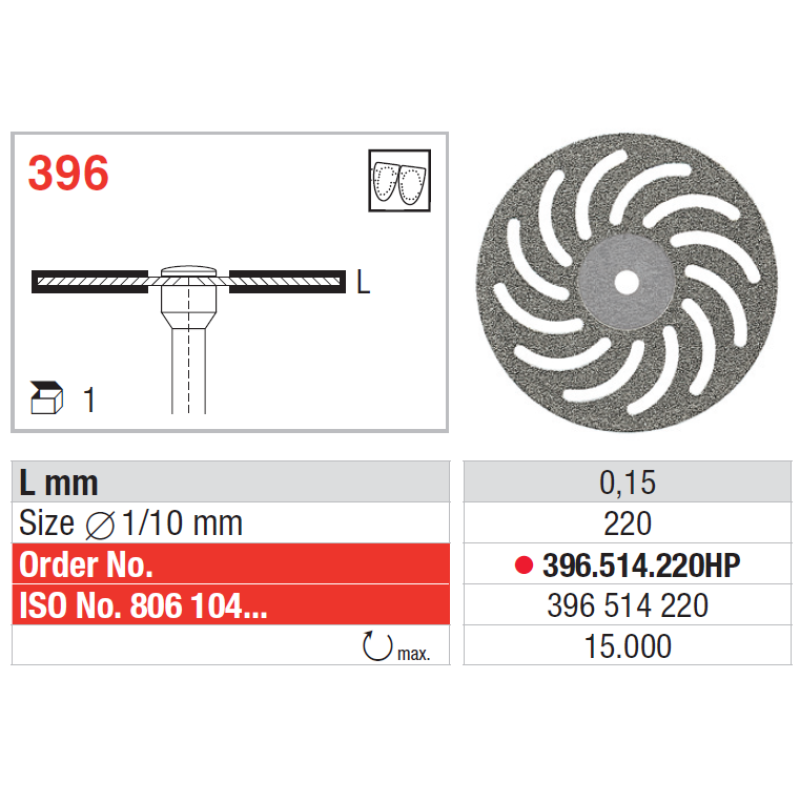 Диамантен диск - Edenta - 396.514.220HP Диамантен диск - Edenta - 396.514.220HP