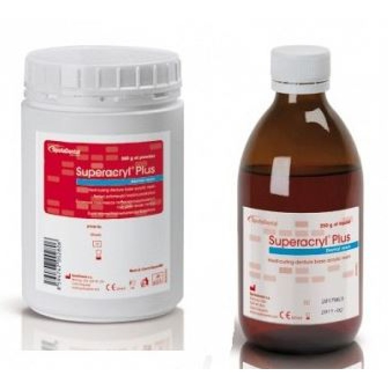 Пластмаса Superacryl Plus комплект 0.5кг прах + 0.25л течност - Spofa Dental Пластмаса Superacryl Plus комплект 0.5кг прах + 0.25л течност - Spofa Dental